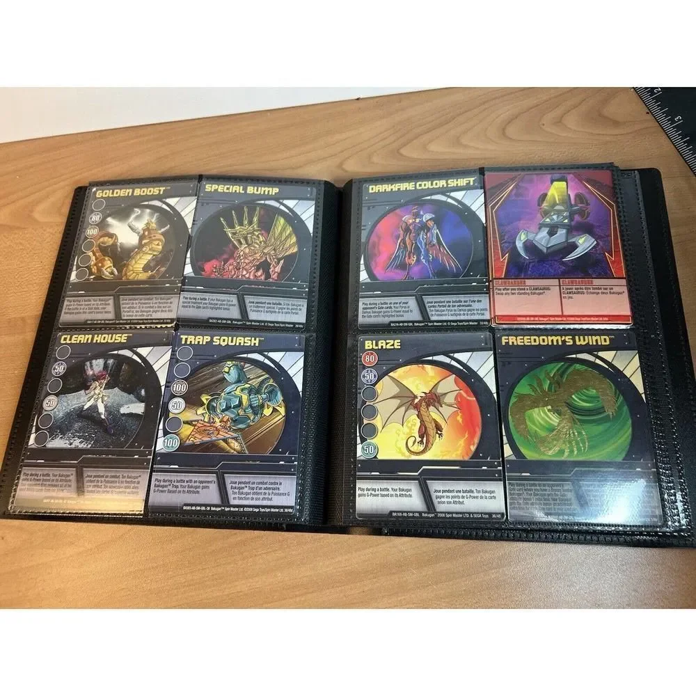 Collection Of Bakughan Trading Cards In Album